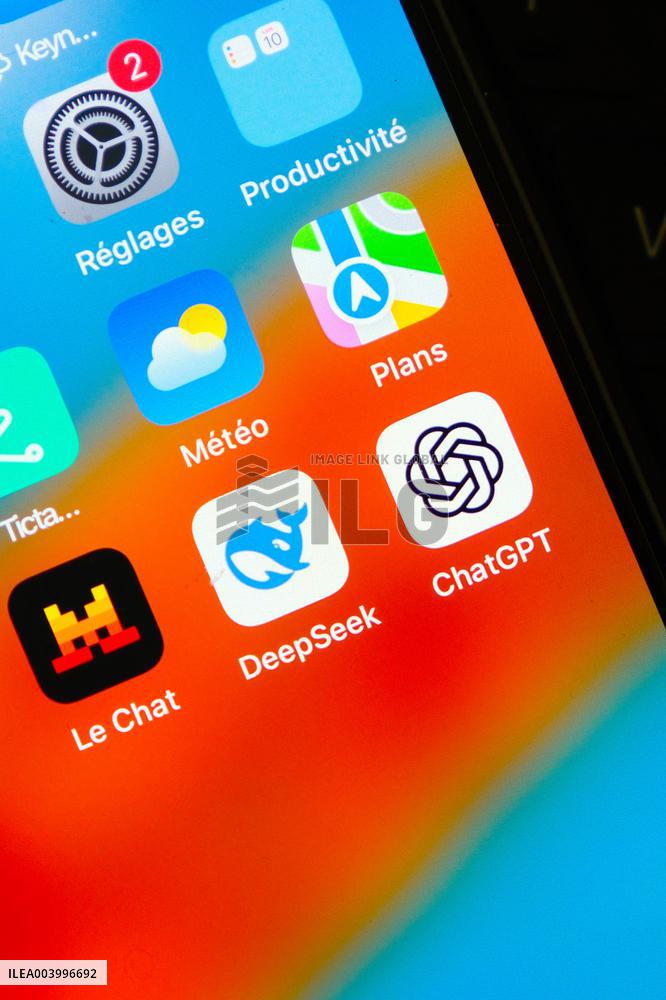 Illustration of  AI app and Logo - France