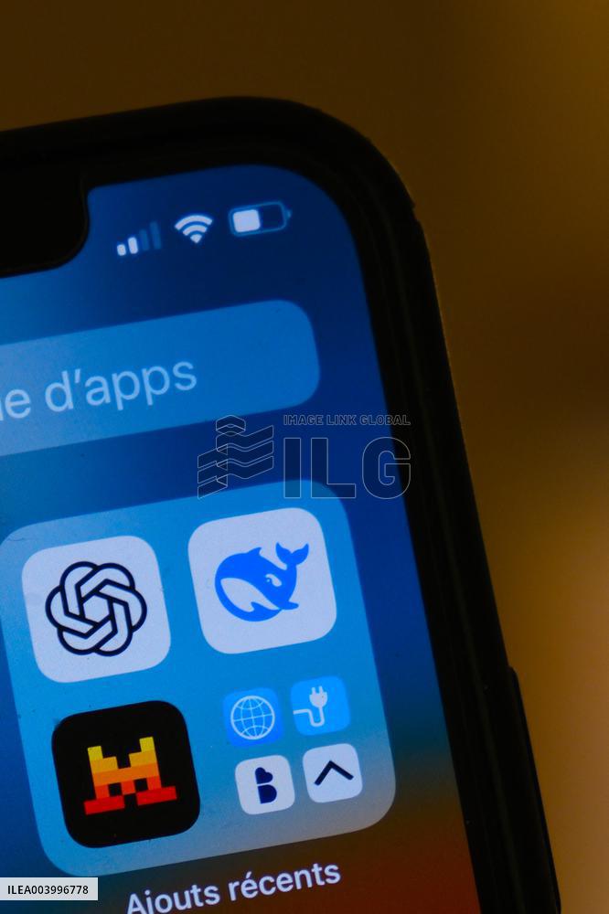 Illustration of  AI app and Logo - France