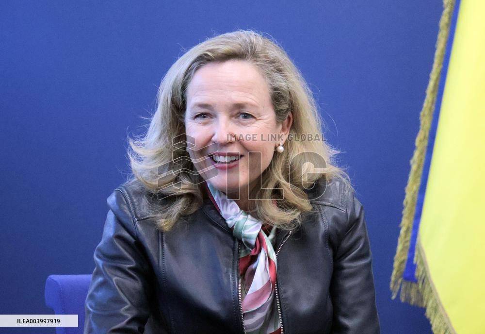 News conference of EIB President Nadia Calvino in Kyiv