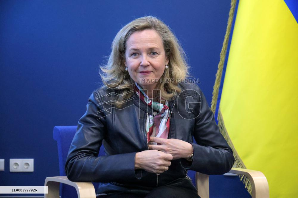 News conference of EIB President Nadia Calvino in Kyiv