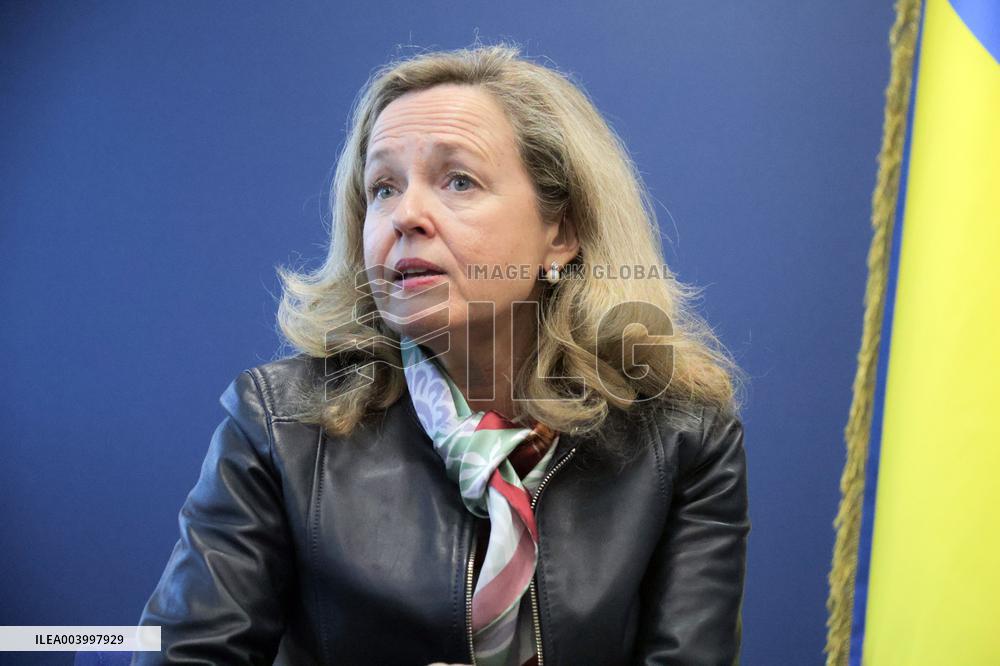 News conference of EIB President Nadia Calvino in Kyiv