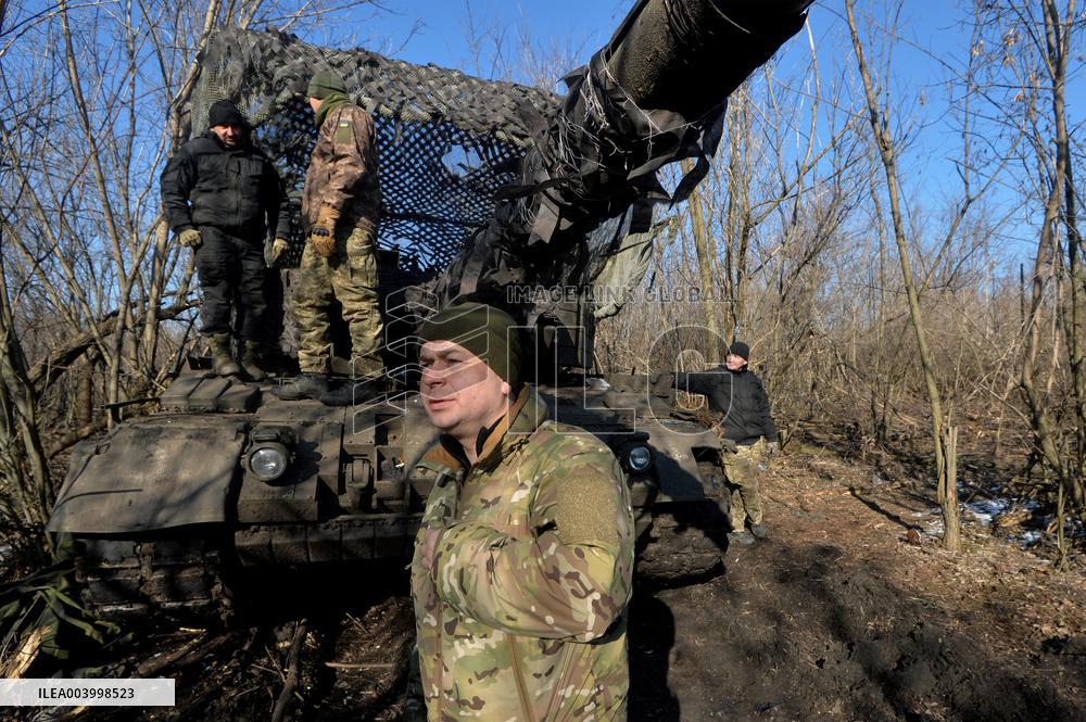 1st Tank Battalion of Ukraines 5th Heavy Mechanized Brigade in Donetsk region