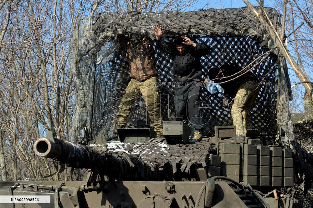 1st Tank Battalion of Ukraines 5th Heavy Mechanized Brigade in Donetsk region