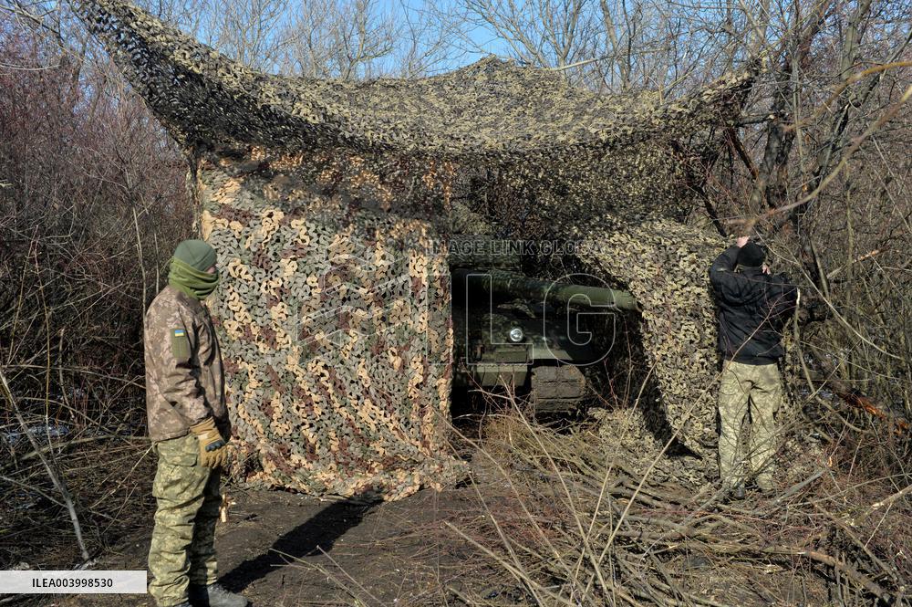 1st Tank Battalion of Ukraines 5th Heavy Mechanized Brigade in Donetsk region
