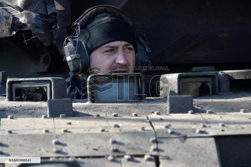 1st Tank Battalion of Ukraines 5th Heavy Mechanized Brigade in Donetsk region