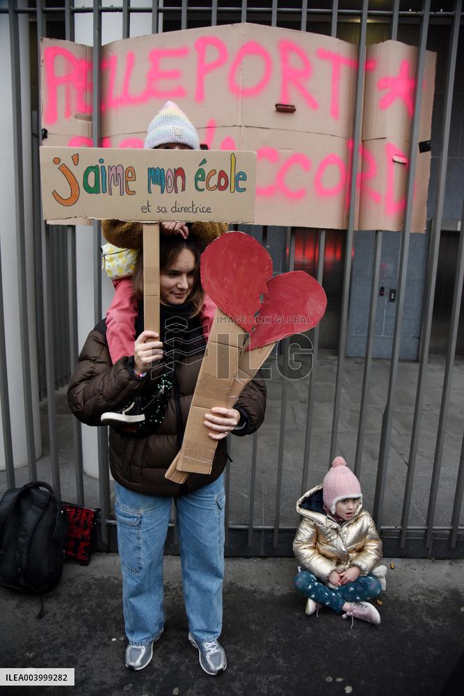 Education Unions Rally Against Job-Cuts And Class Closure - Paris