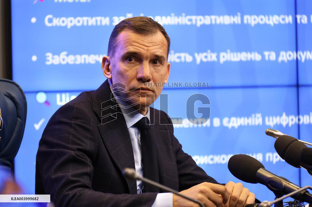 Press conference of Ukrainian Association of Football President Andriy Shevchenko in Kyiv