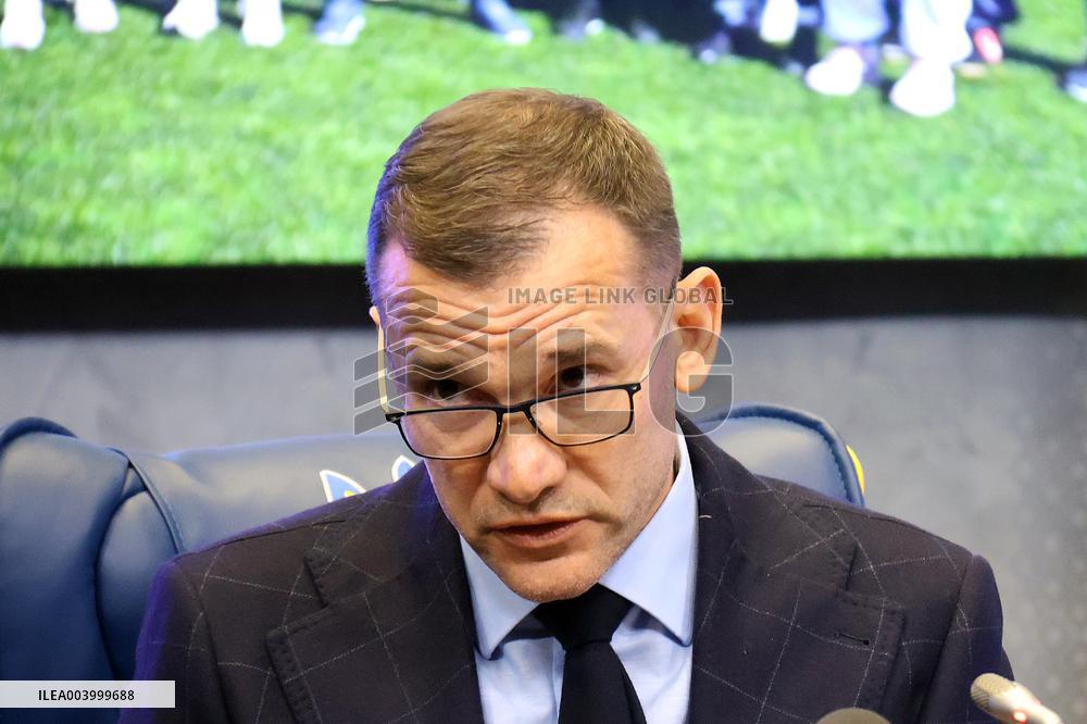Press conference of Ukrainian Association of Football President Andriy Shevchenko in Kyiv