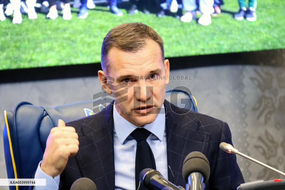Press conference of Ukrainian Association of Football President Andriy Shevchenko in Kyiv