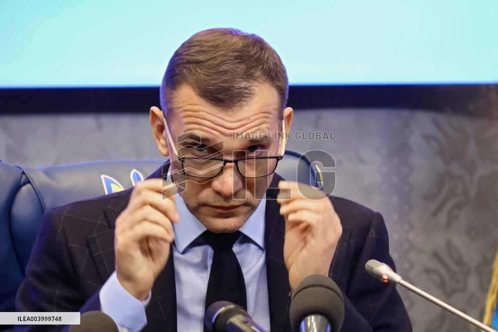 Press conference of Ukrainian Association of Football President Andriy Shevchenko in Kyiv