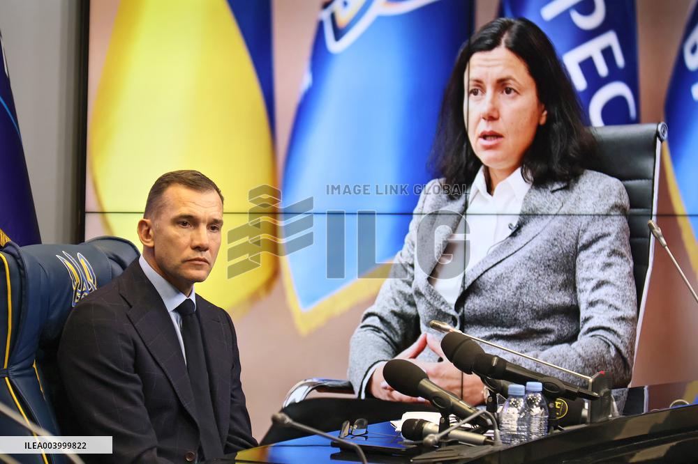 Press conference of Ukrainian Association of Football President Andriy Shevchenko in Kyiv