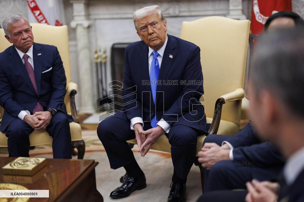 US President Donald Trump Hosts King of Jordan Abdullah II at the White House