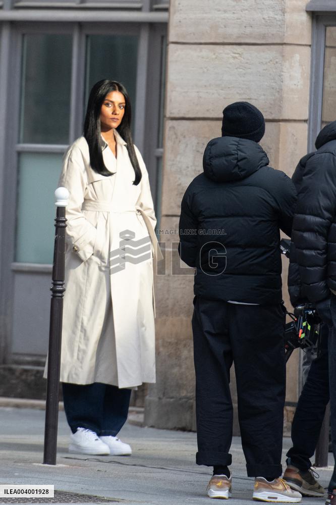Carlos Sainz Jr. And Simone Ashley At L'Oreal Filming - Paris