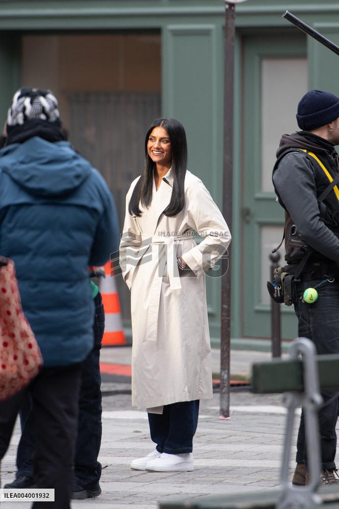 Carlos Sainz Jr. And Simone Ashley At L'Oreal Filming - Paris