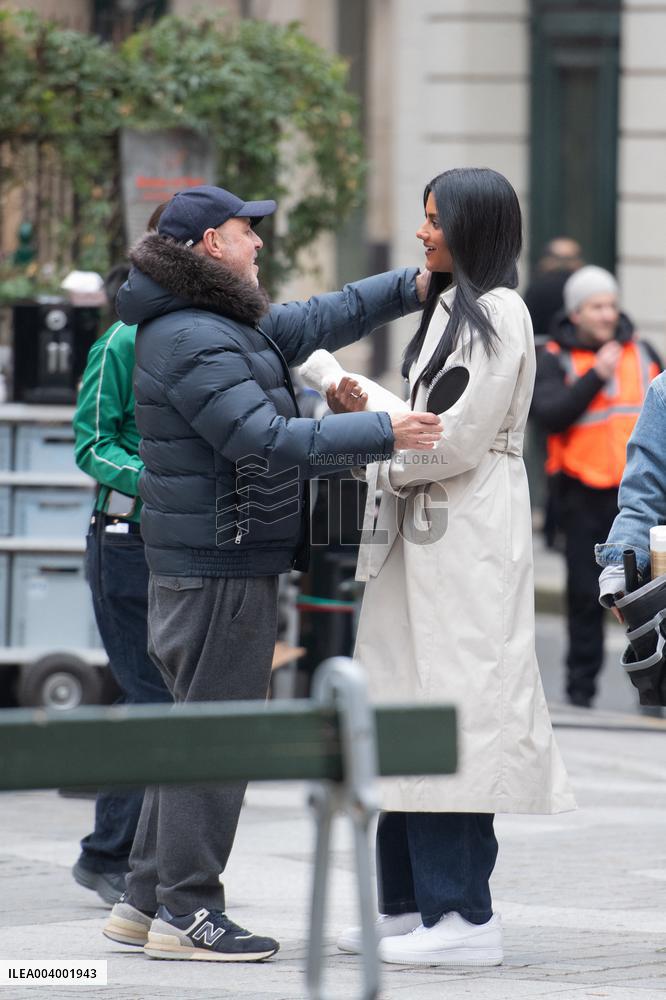 Carlos Sainz Jr. And Simone Ashley At L'Oreal Filming - Paris