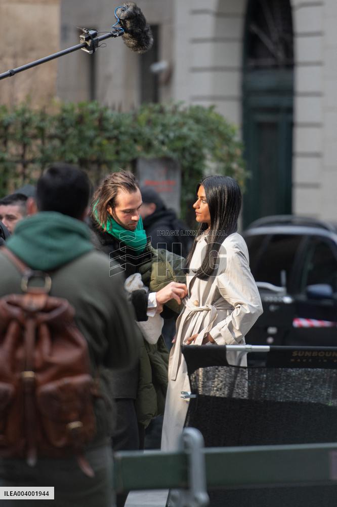 Carlos Sainz Jr. And Simone Ashley At L'Oreal Filming - Paris