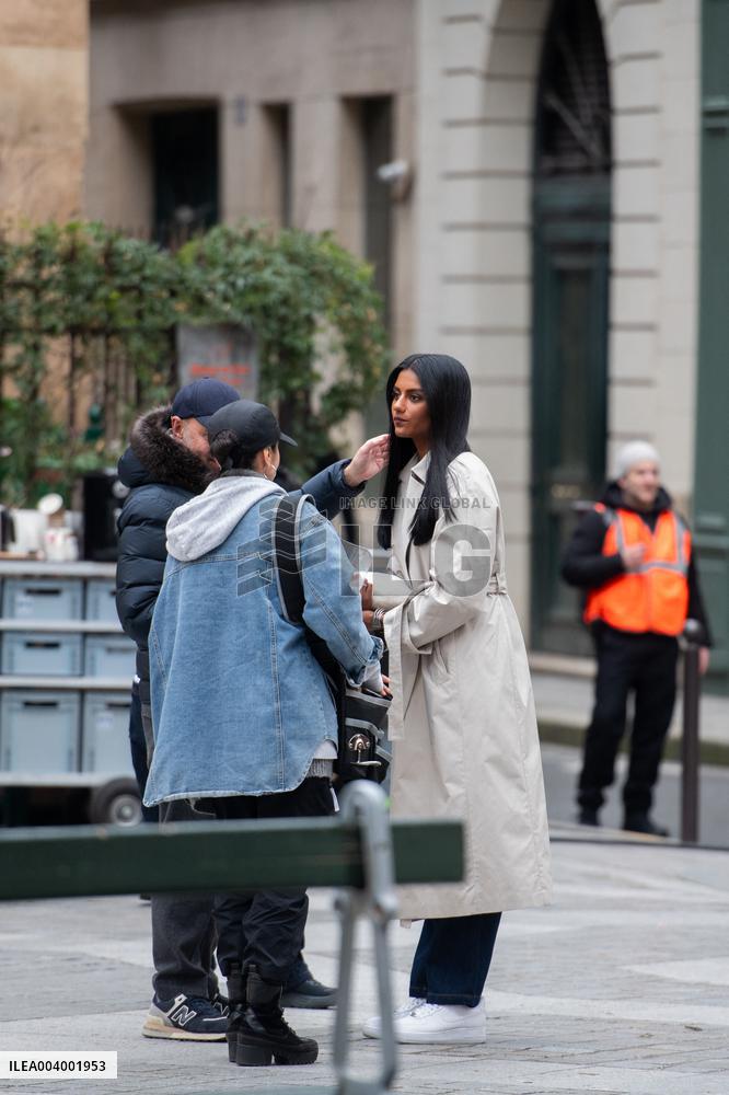 Carlos Sainz Jr. And Simone Ashley At L'Oreal Filming - Paris