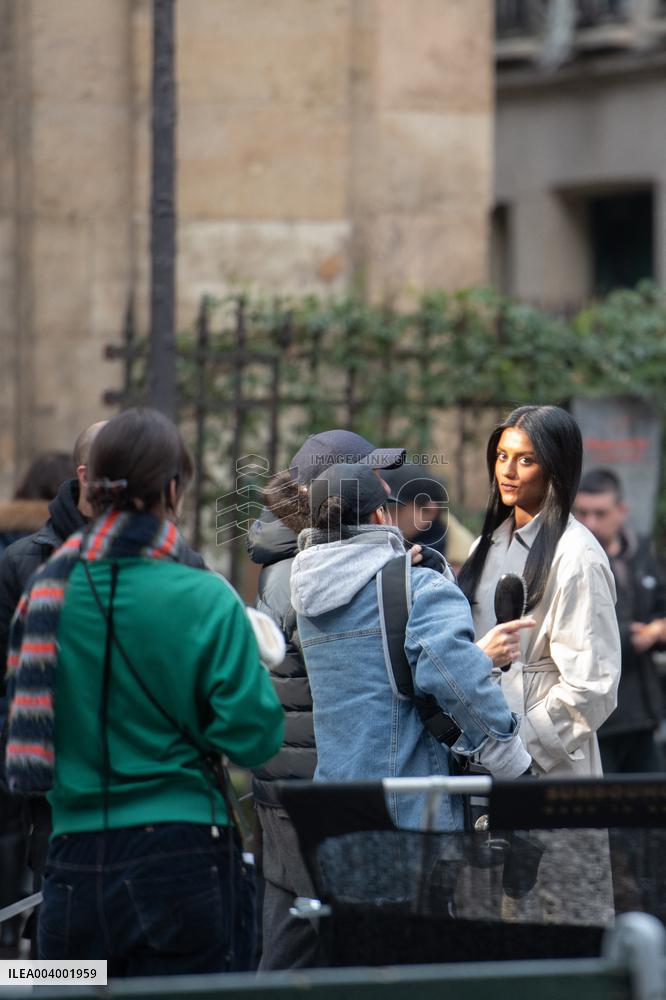 Carlos Sainz Jr. And Simone Ashley At L'Oreal Filming - Paris