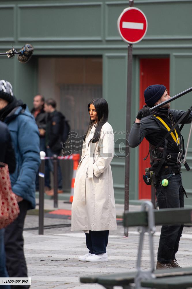 Carlos Sainz Jr. And Simone Ashley At L'Oreal Filming - Paris