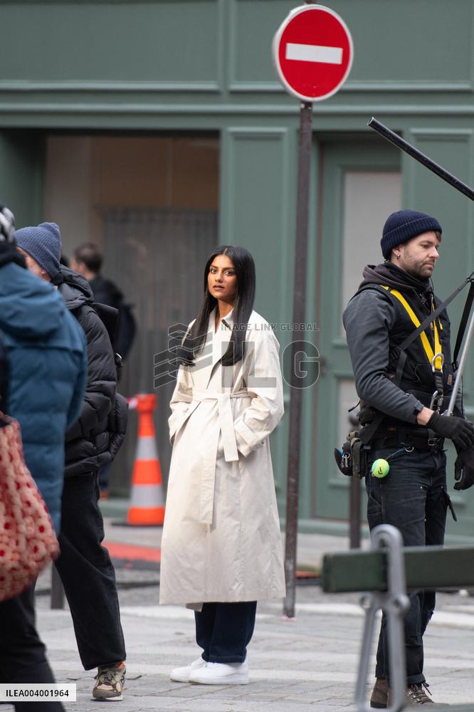 Carlos Sainz Jr. And Simone Ashley At L'Oreal Filming - Paris