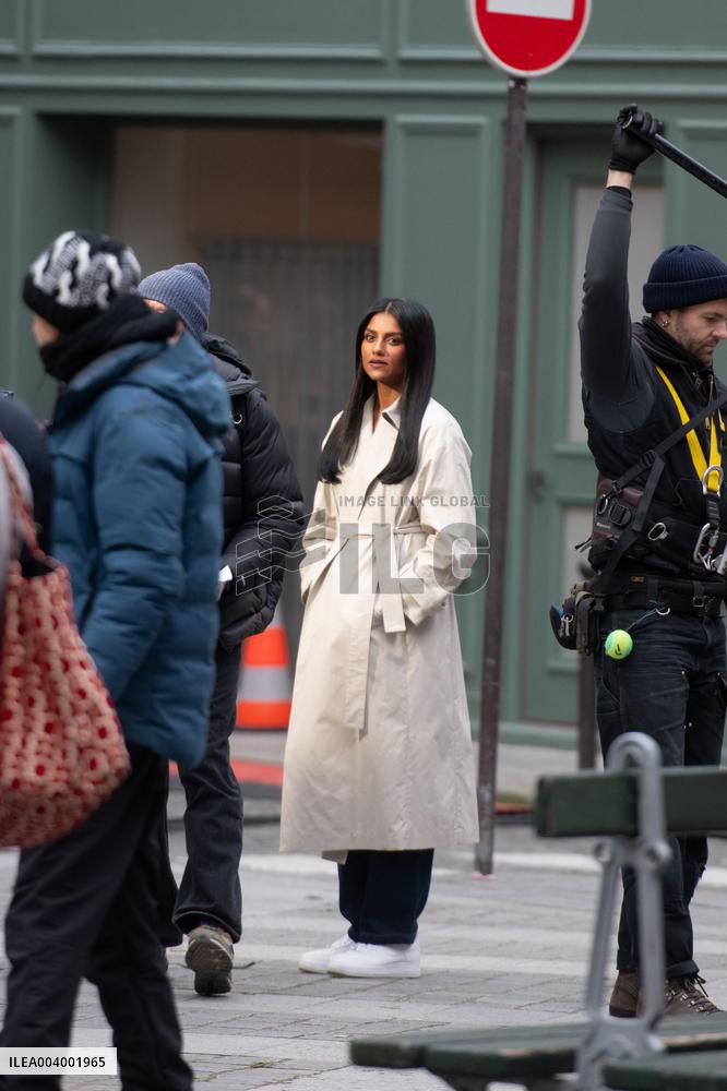 Carlos Sainz Jr. And Simone Ashley At L'Oreal Filming - Paris