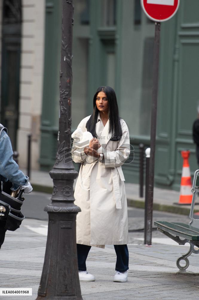 Carlos Sainz Jr. And Simone Ashley At L'Oreal Filming - Paris