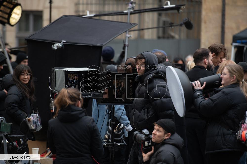 Carlos Sainz Jr. And Simone Ashley At L'Oreal Filming - Paris