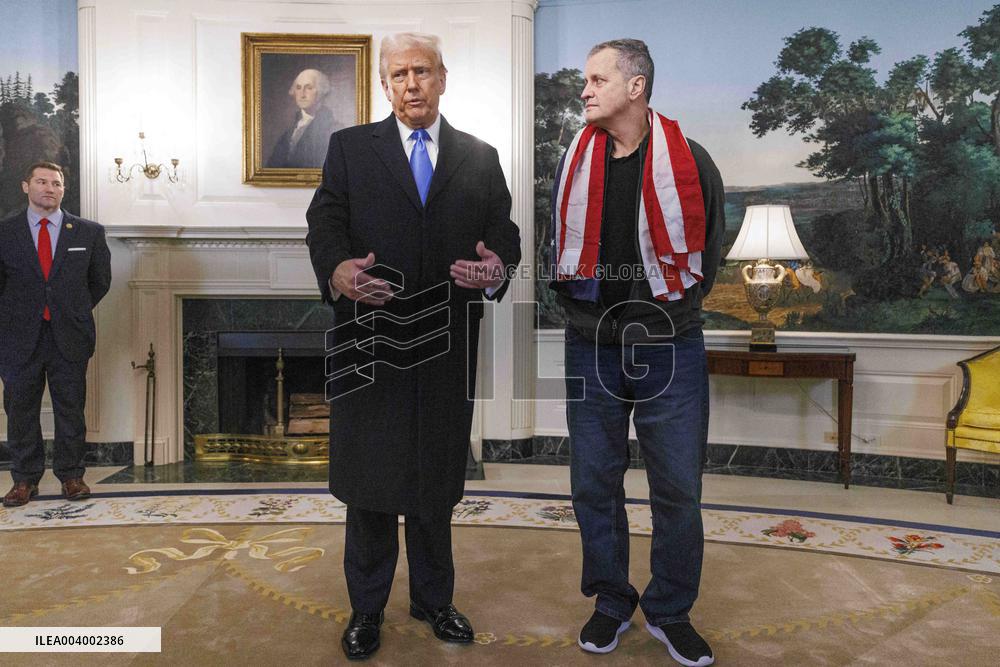 President Trump Welcomes Released Russian Prisoner Mark Fogel at White House