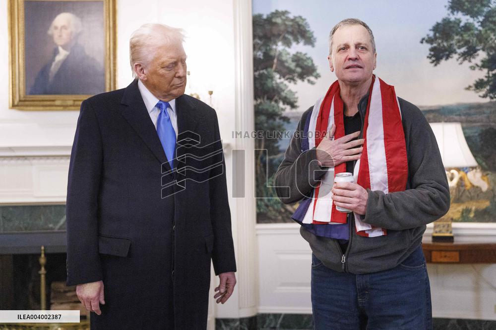 President Trump Welcomes Released Russian Prisoner Mark Fogel at White House