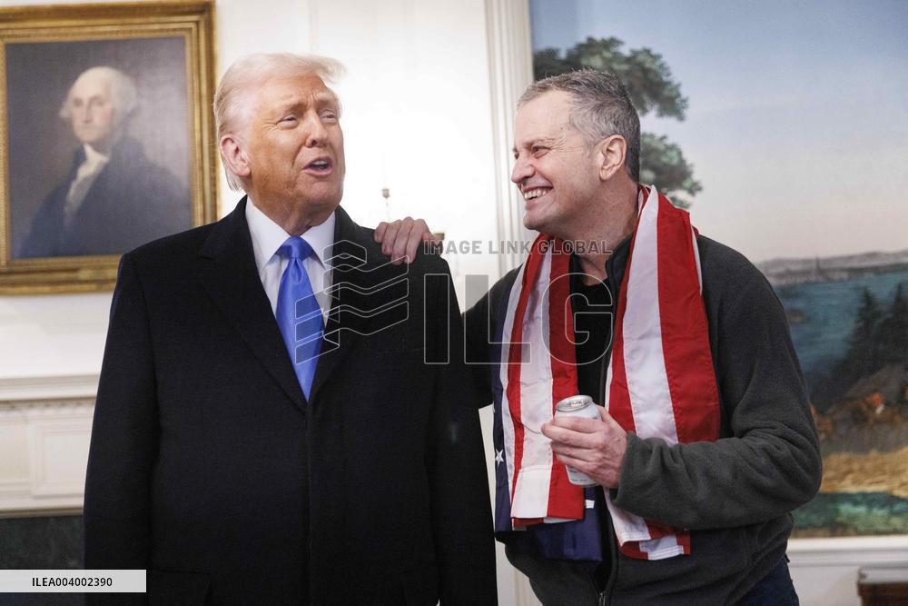 President Trump Welcomes Released Russian Prisoner Mark Fogel at White House