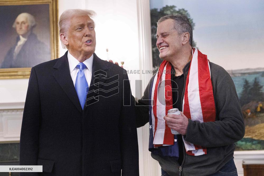 President Trump Welcomes Released Russian Prisoner Mark Fogel at White House