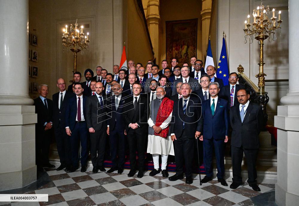 President Macron And Indian PM Modi At Franco-Indian Economic Forum Closing - Paris