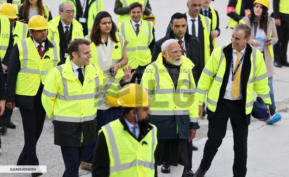 President Macron And Indian PM Modi Visit The ITER - Marseille