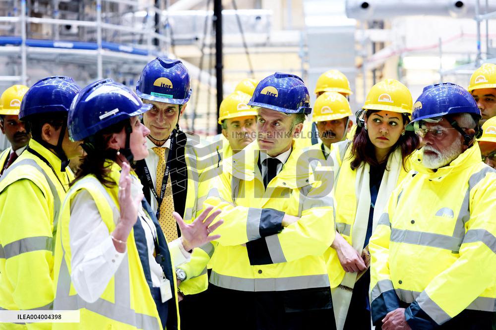 President Macron And Indian PM Modi Visit The ITER - Marseille