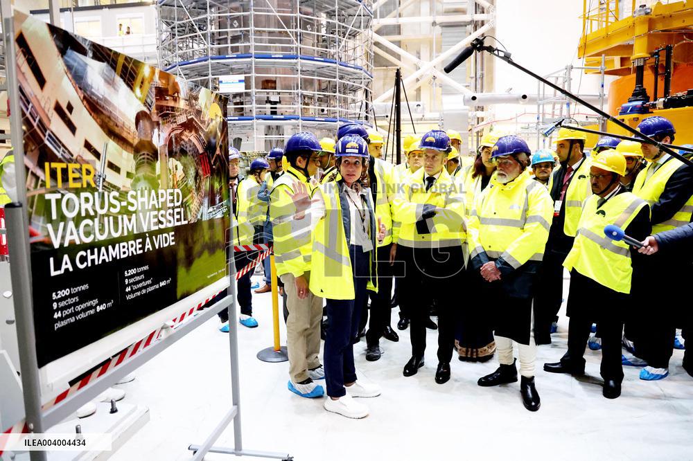 President Macron And Indian PM Modi Visit The ITER - Marseille