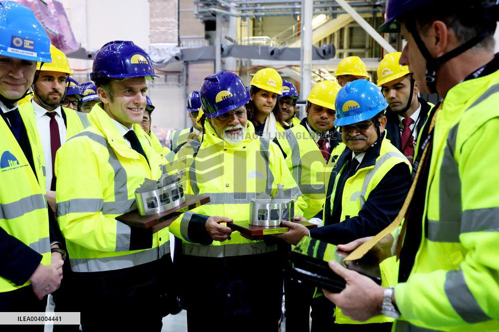 President Macron And Indian PM Modi Visit The ITER - Marseille