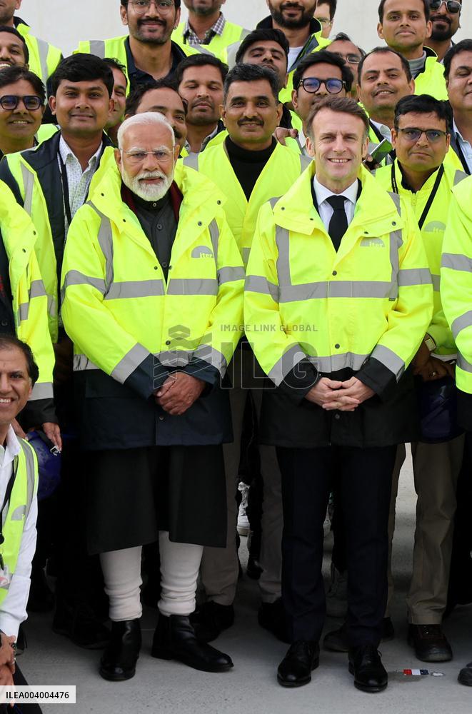 President Macron And Indian PM Modi Visit The ITER - Marseille