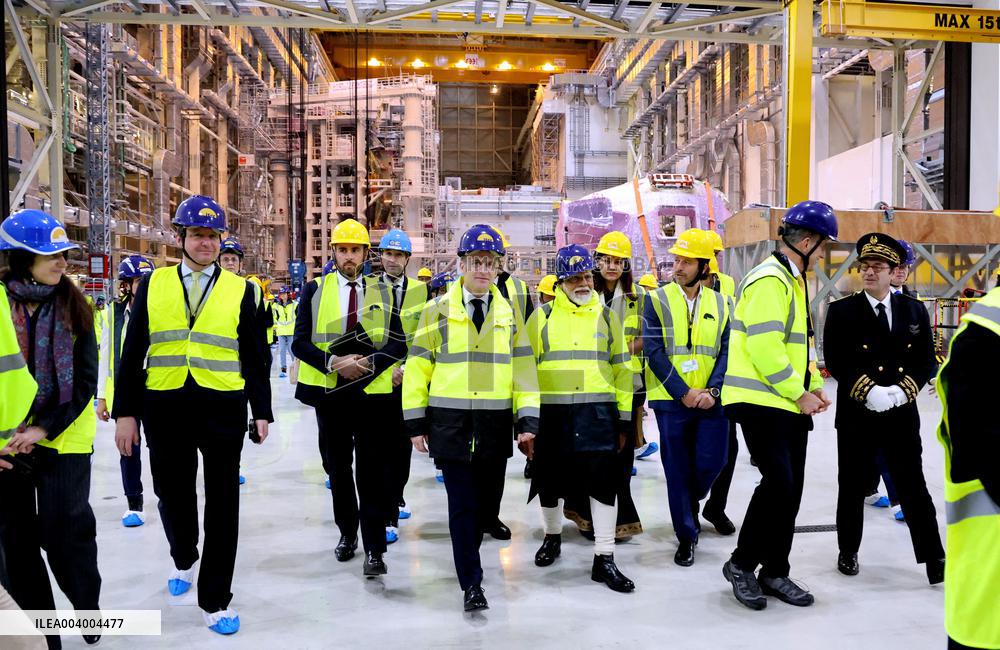 President Macron And Indian PM Modi Visit The ITER - Marseille