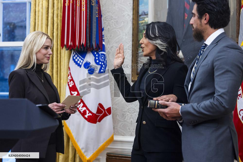Tulsi Gabbard sworn in as Director of National Intelligence in the Oval Office