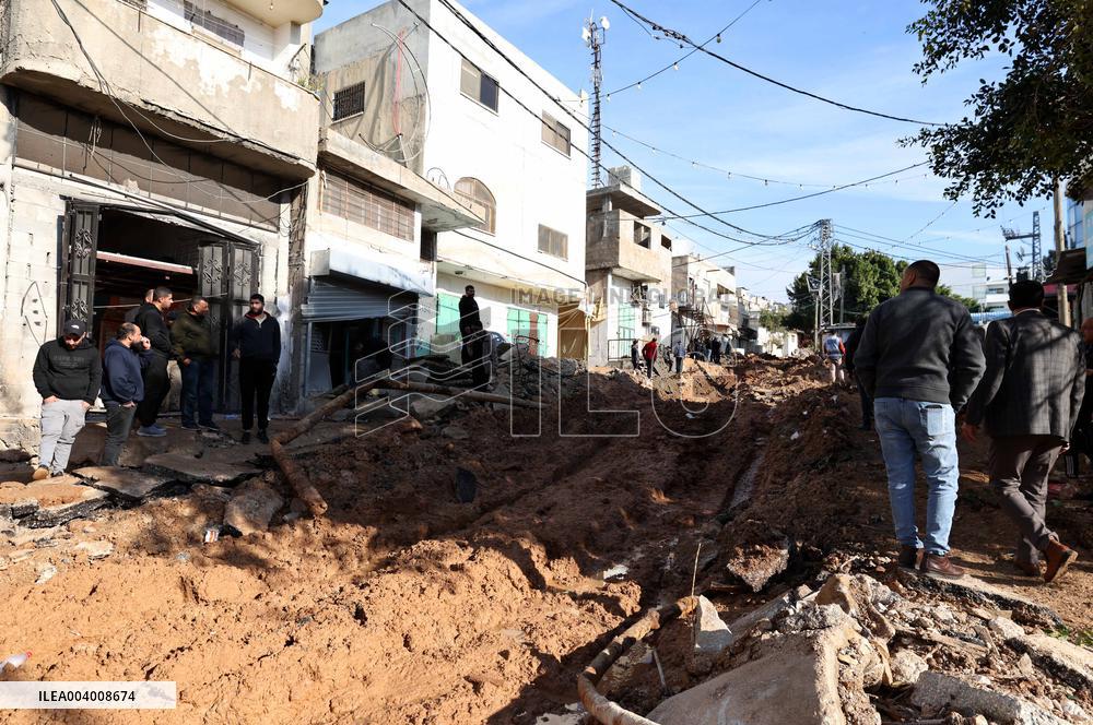 Al-Faraa Refugee Camp Destruction By Israeli Military Operation - West Bank