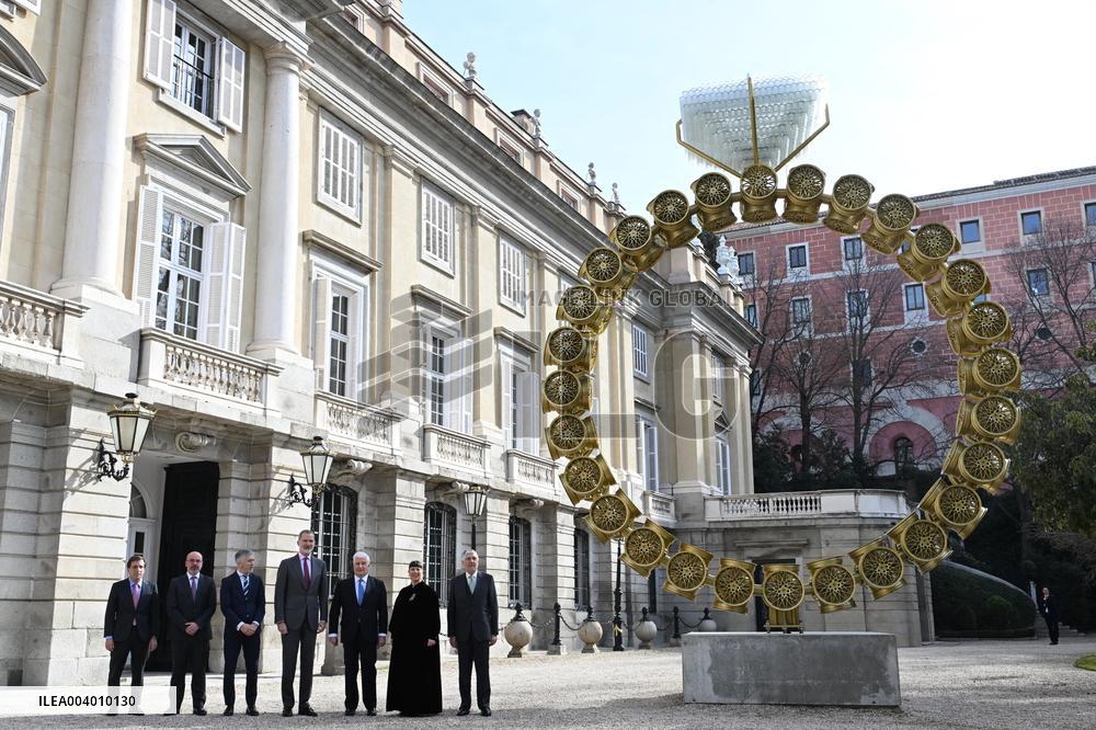 King Felipe VI At Exhibition Flambotant: Joana Vasconcelos Opening - Madrid