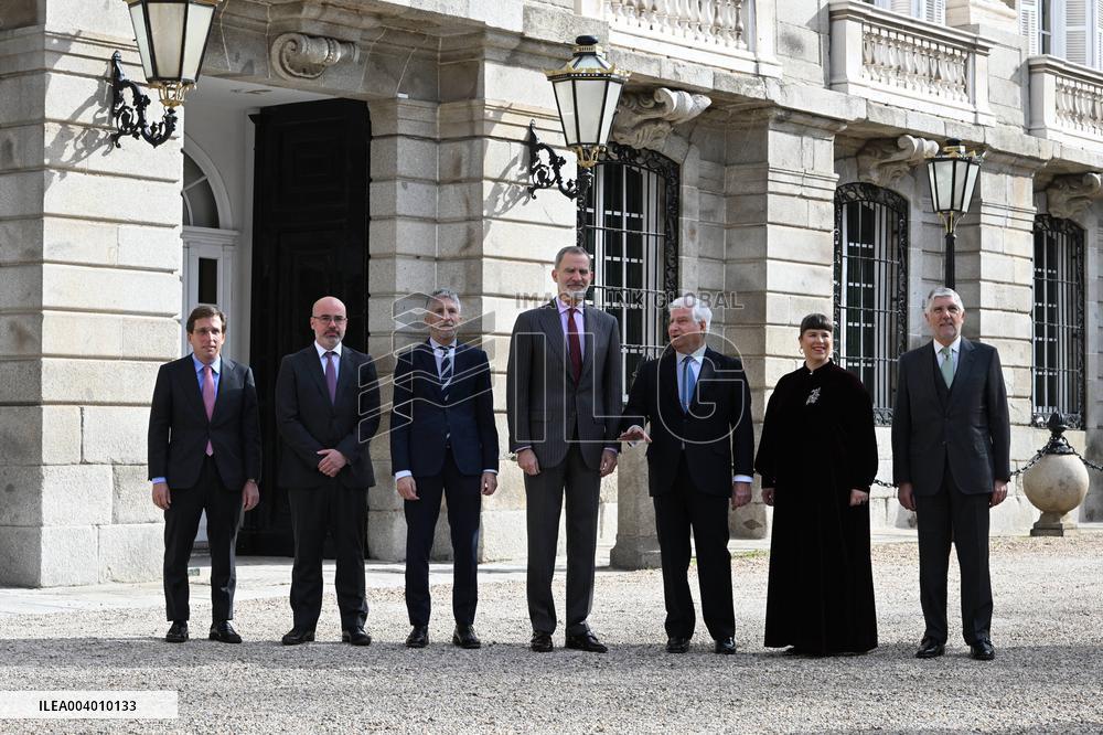 King Felipe VI At Exhibition Flambotant: Joana Vasconcelos Opening - Madrid