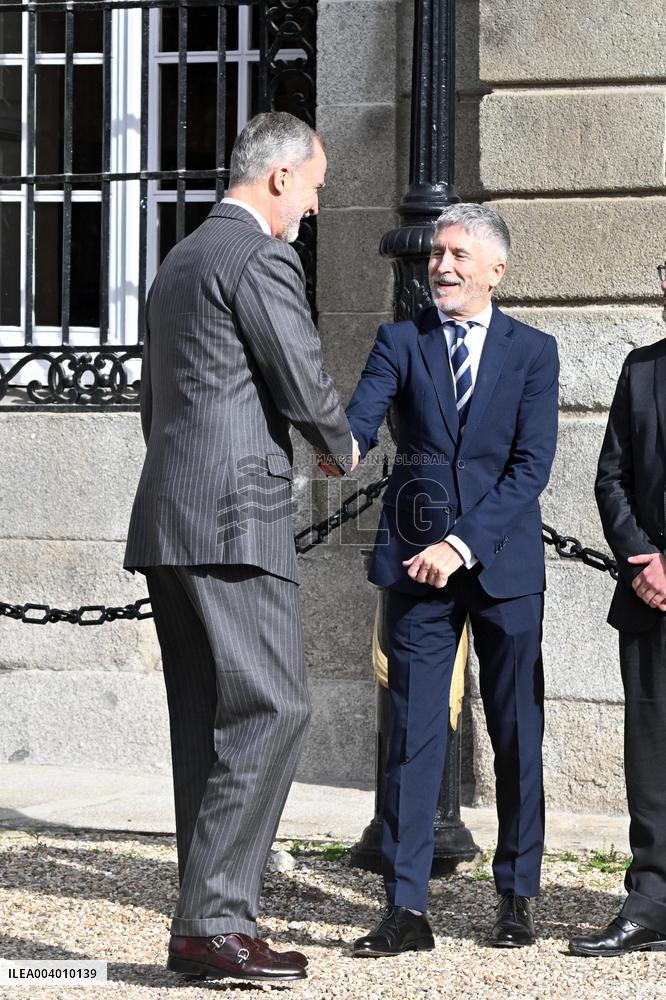 King Felipe VI At Exhibition Flambotant: Joana Vasconcelos Opening - Madrid