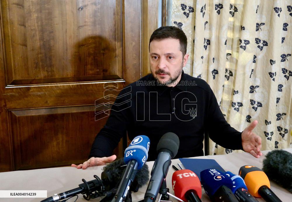 News conference of Ukrainian President Volodymyr Zelenskyy in Munich