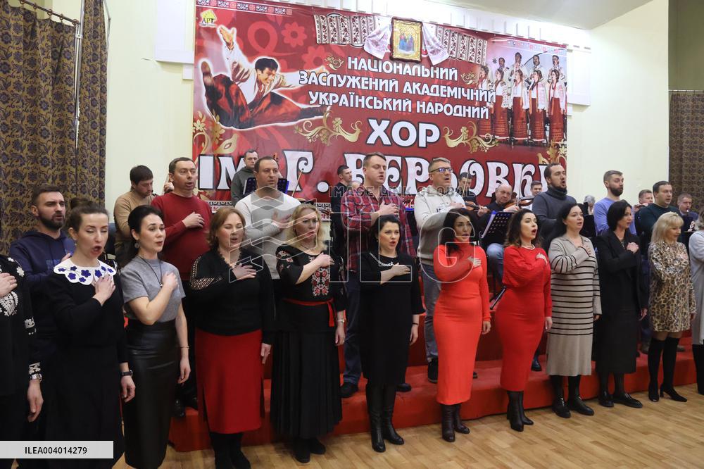Rehearsal of Veryovka Ukrainian National Folk Choir in Kyiv