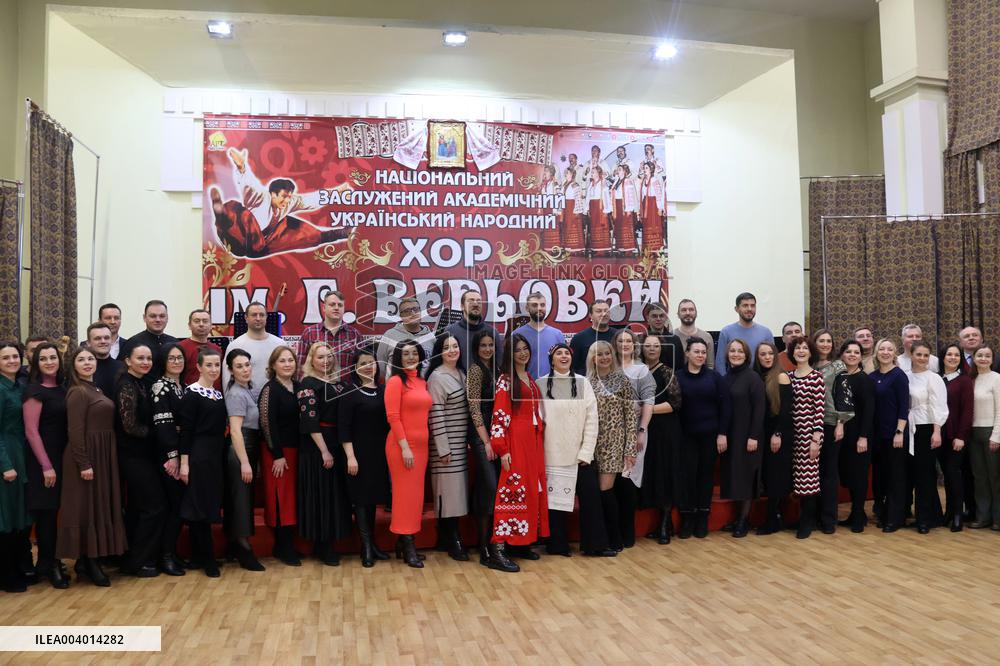 Rehearsal of Veryovka Ukrainian National Folk Choir in Kyiv