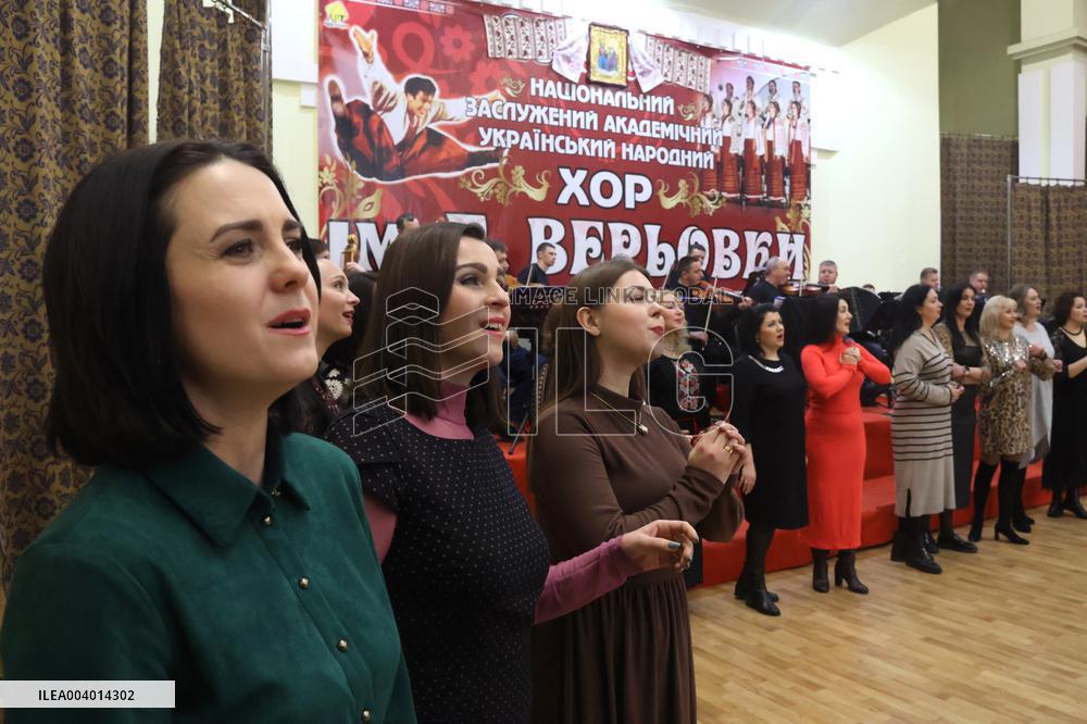 Rehearsal of Veryovka Ukrainian National Folk Choir in Kyiv