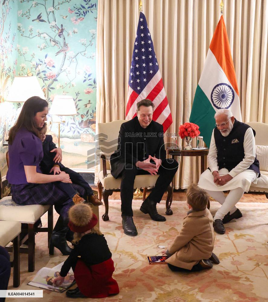 Indian Prime Minister Modi Bilateral with Elon Musk - DC