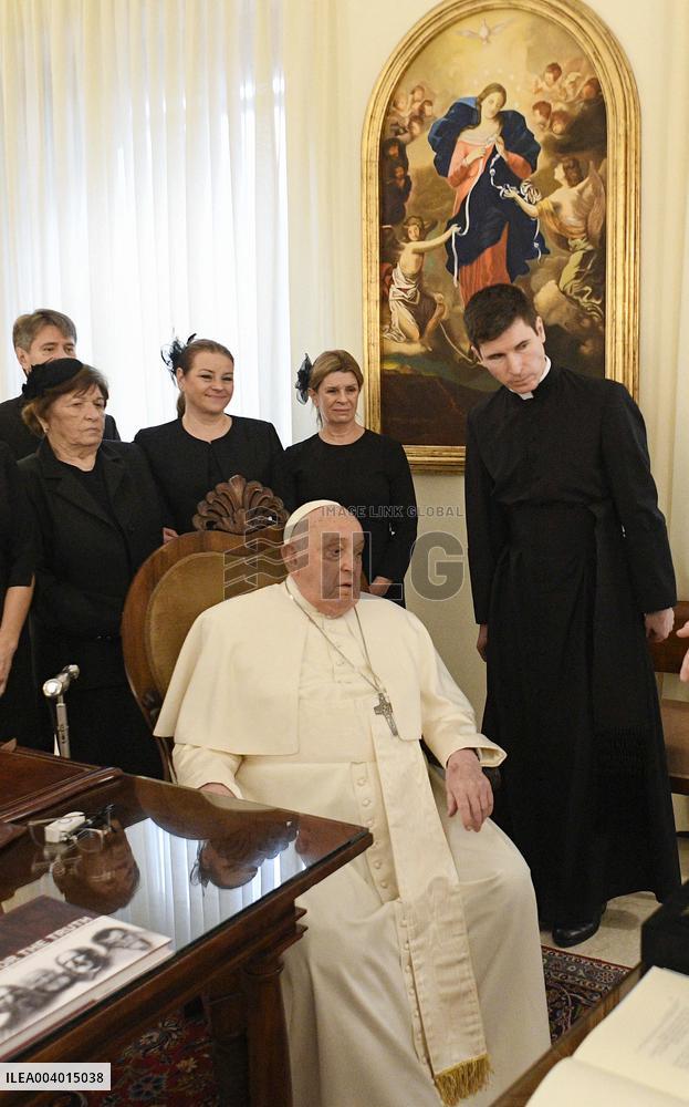 Frail Pope Francis Meets Prime Minister of Slovakia - Vatican
