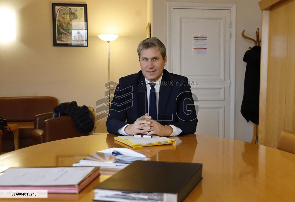Portrait of Mathieu Darnaud President of the Les Republicains Group - Paris